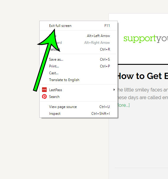 how to exit full screen in google chrome
